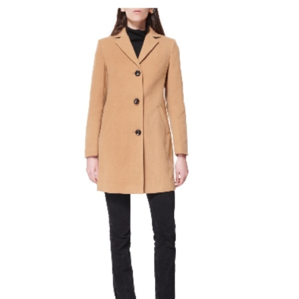 MARALYN & ME Juniors' Single-Breasted Reefer Coat jacket size camel XL
